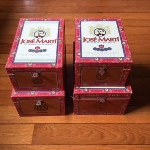 Vintage Wood Cigar Box Set of 4 Collectors Item